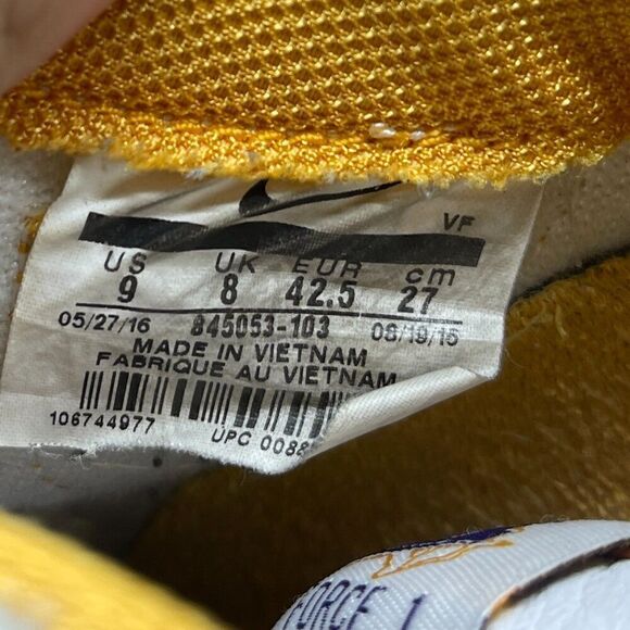 Nike Air Force 1 Retro Low Los Angeles White orange Men's Size 9 - Picture 4 of 5